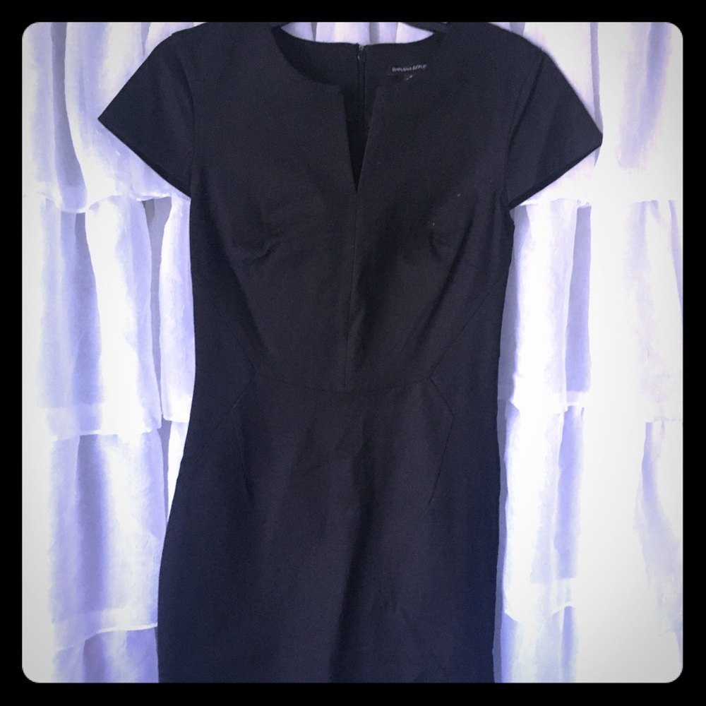 Banana Republic Black Business Dress with V-notch
